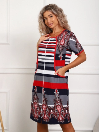 Халат "Милана" ХИ-34 сине-красный